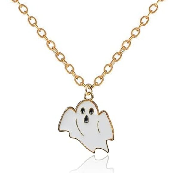 Neiman Marcus 14K Gold Plated Ghost Halloween Necklace - Picture 4 of 5